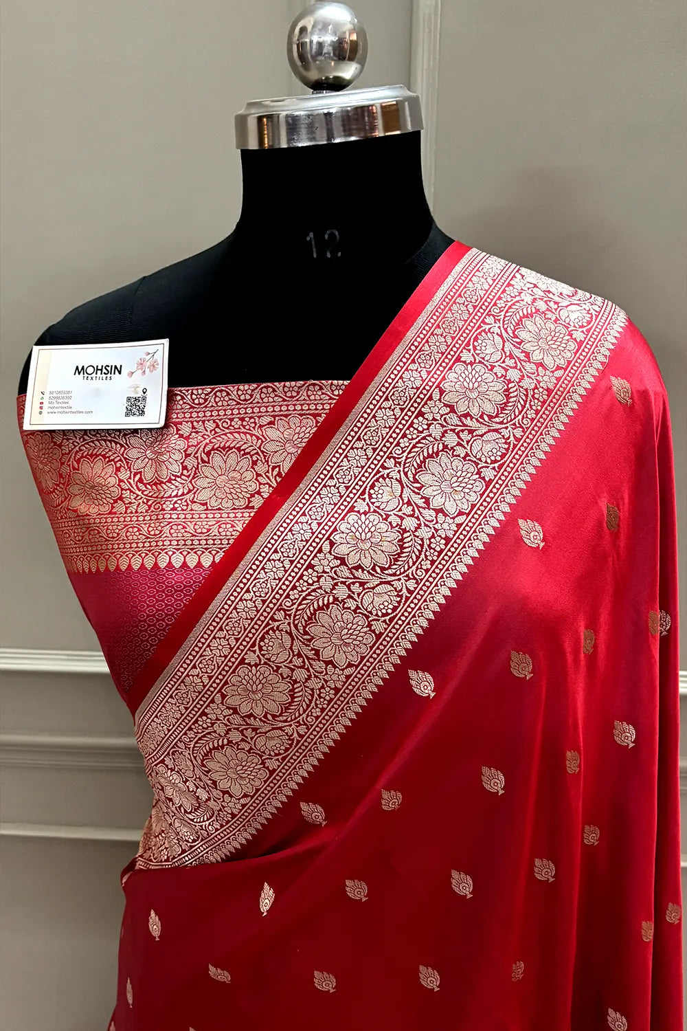 Dusty Peach Mario Patti Katan Mashru Silk Banarasi Saree