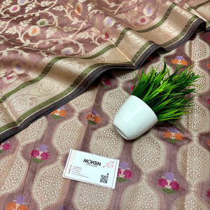 Dusty Peach Resham Banarasi Silk Suit