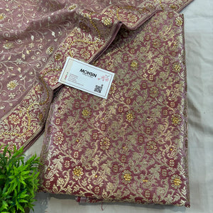 Dusty Pink Zari Kimkhab Silk Banarasi Gharara
