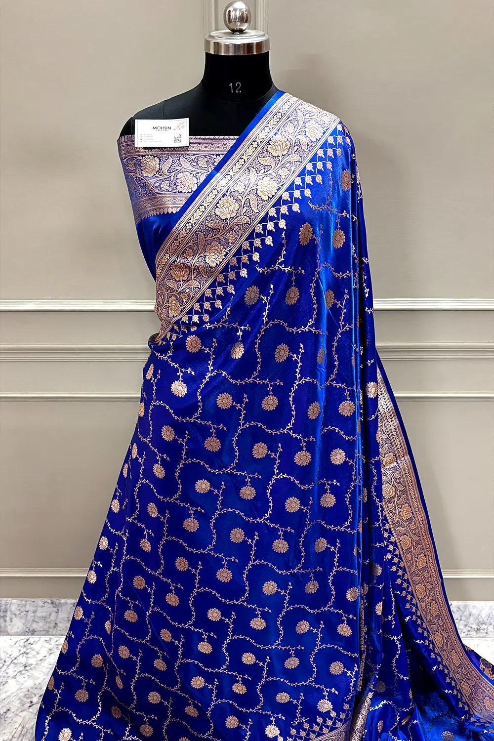 Firozi Blue Zari Katan Silk Banarasi Saree