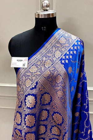 Firozi Blue Zari Katan Silk Banarasi Saree
