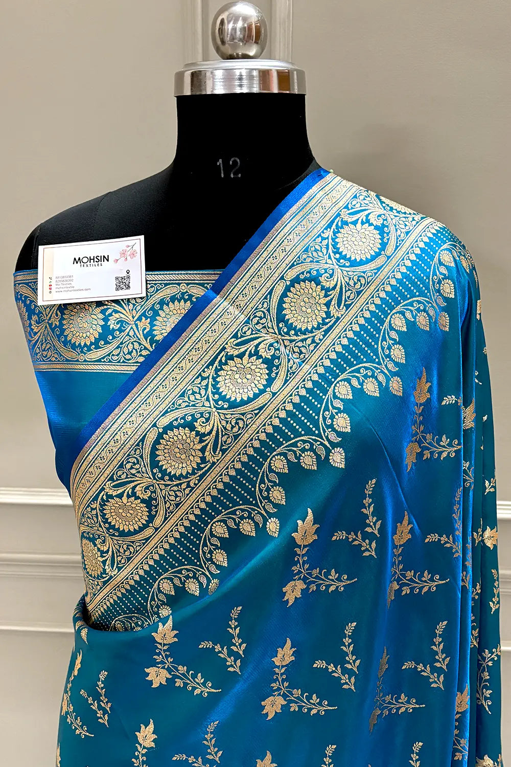 Firozi Floranza Katan Silk Banarasi Saree
