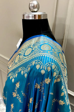 Firozi Floranza Katan Silk Banarasi Saree
