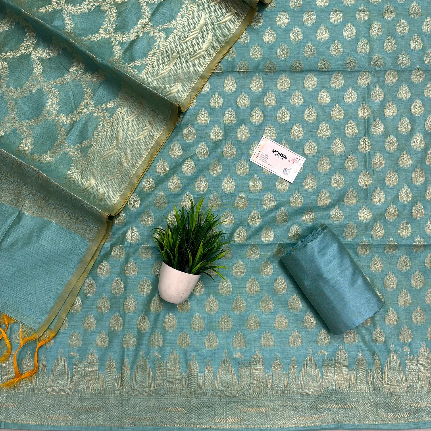 Firozi Ghat Buti Banarasi Silk Suit