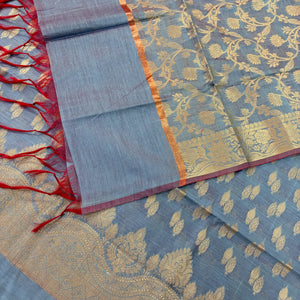 Firozi Golden Zari Banarasi Silk Suit