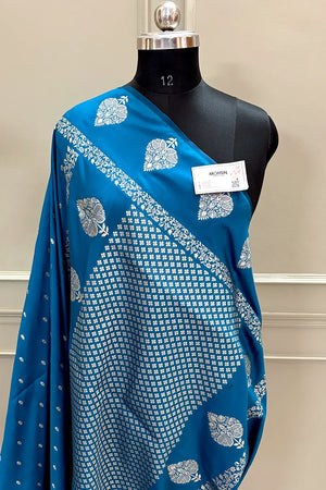 Firozi Hukum Buti Katan Silk Banarasi Saree