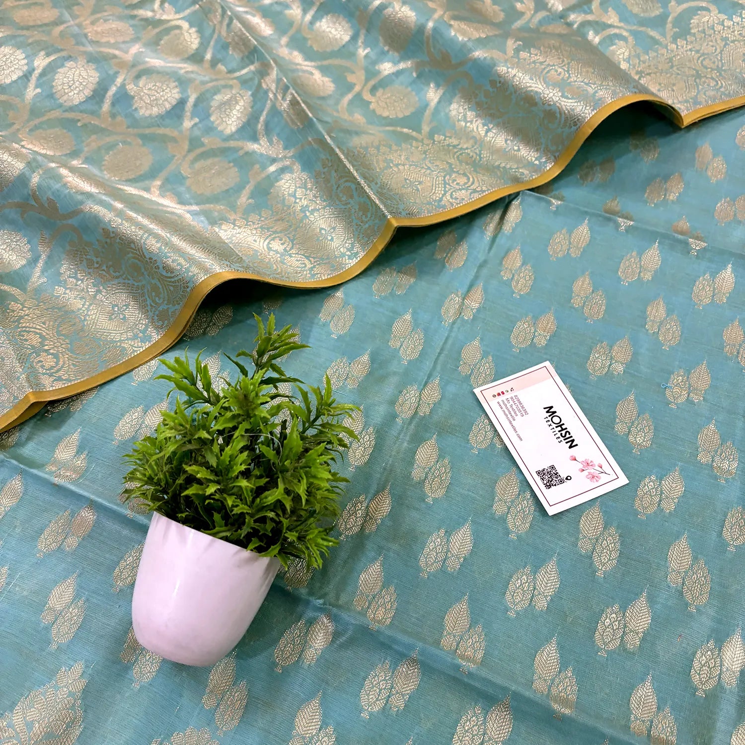 Firozi Kalgha Lau Banarasi Silk Suit