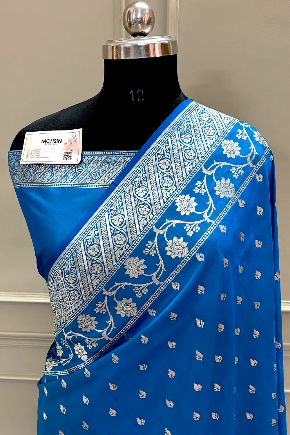 Firozi Mahinki Buti Katan Silk Banarasi Saree