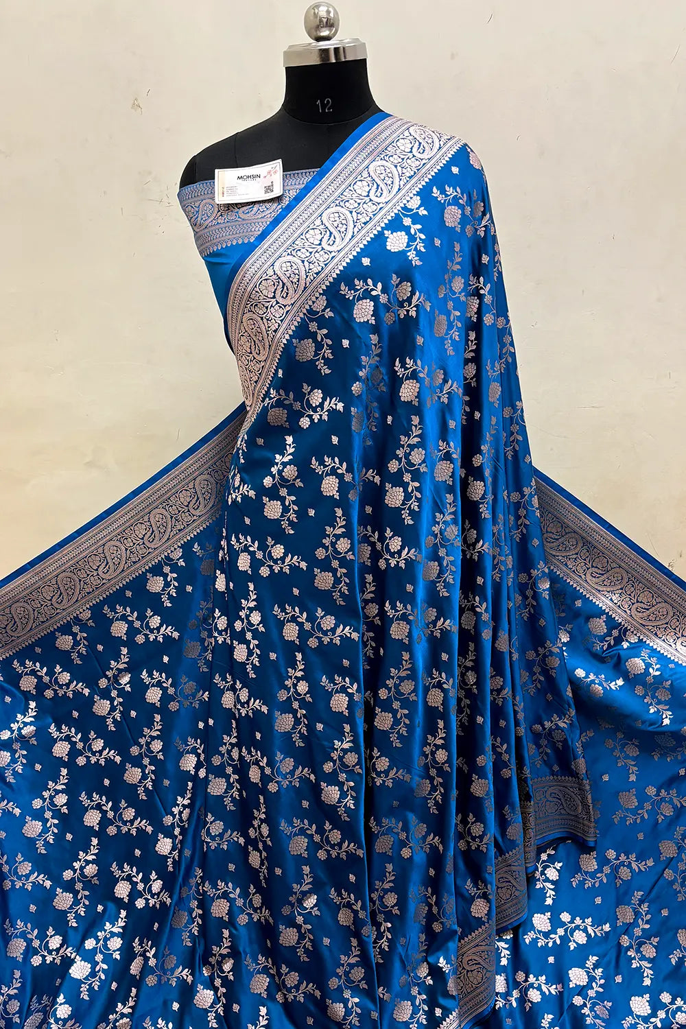 Firozi Nafis Jaal Katan Silk Banarasi Saree