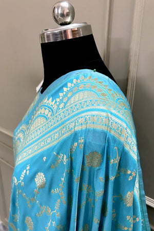 Firozi Quantum Jaal Katan Silk Banarasi Saree