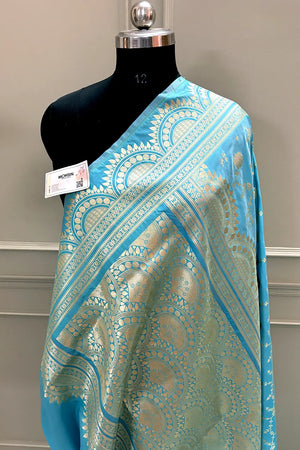Firozi Quantum Jaal Katan Silk Banarasi Saree