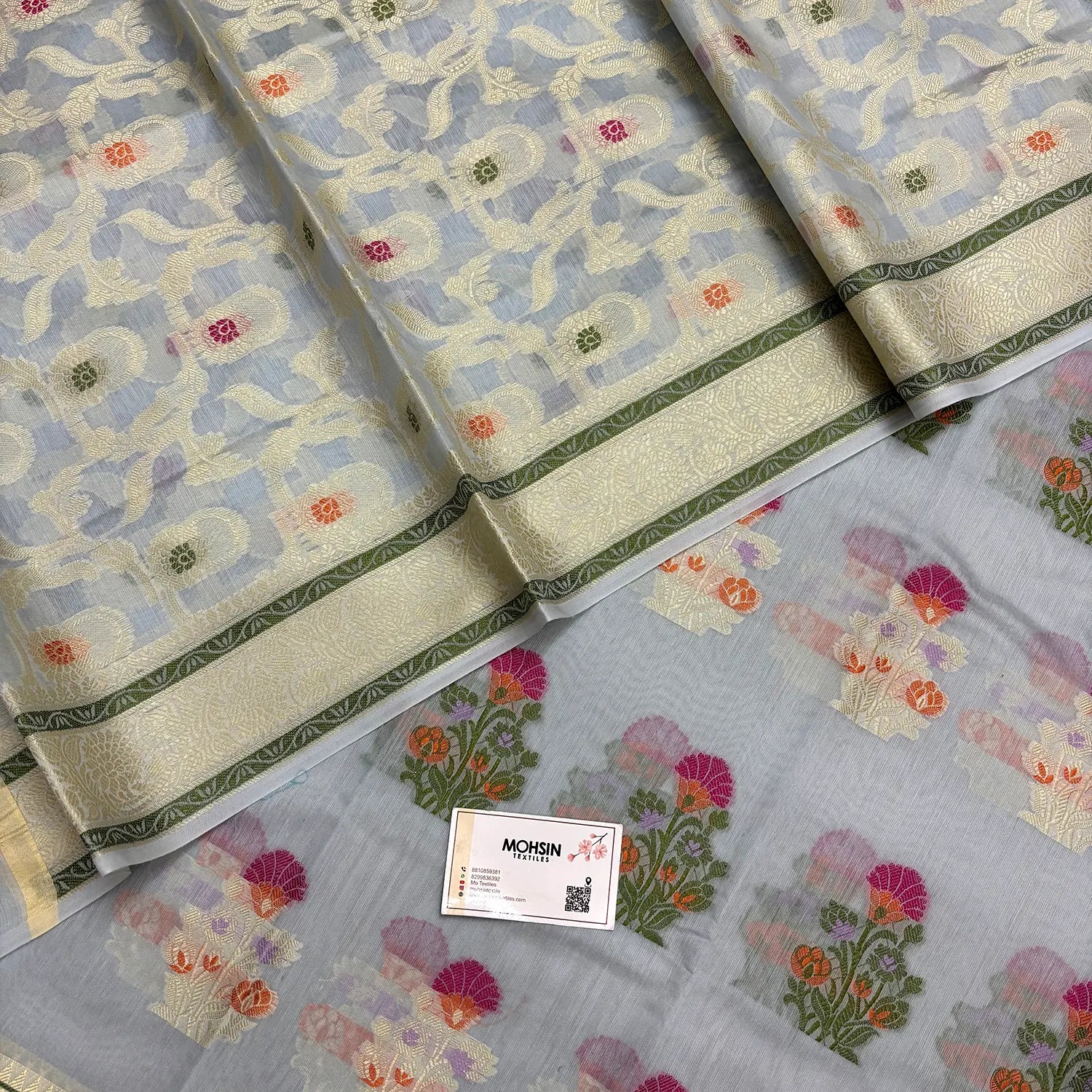 Firozi Resham Banarasi Silk Suit