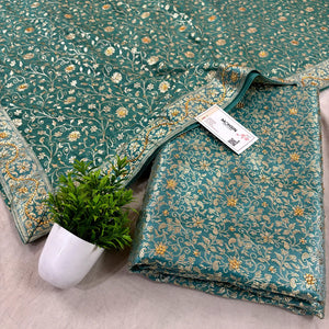Firozi Stone Work Kimkhab Silk Banarasi Gharara