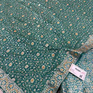 Firozi Stone Work Kimkhab Silk Banarasi Gharara