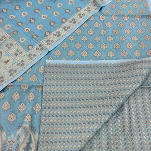 Firozi Surahi Tree Cotton Silk Banarasi Suit