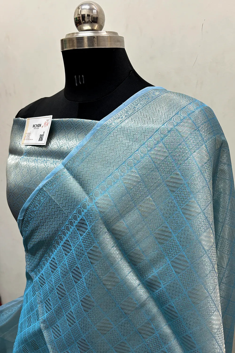 Firozi Tissue Silk Banarasi Saree