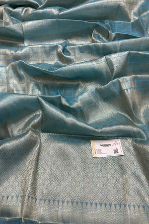 Firozi Tissue Silk Banarasi Saree