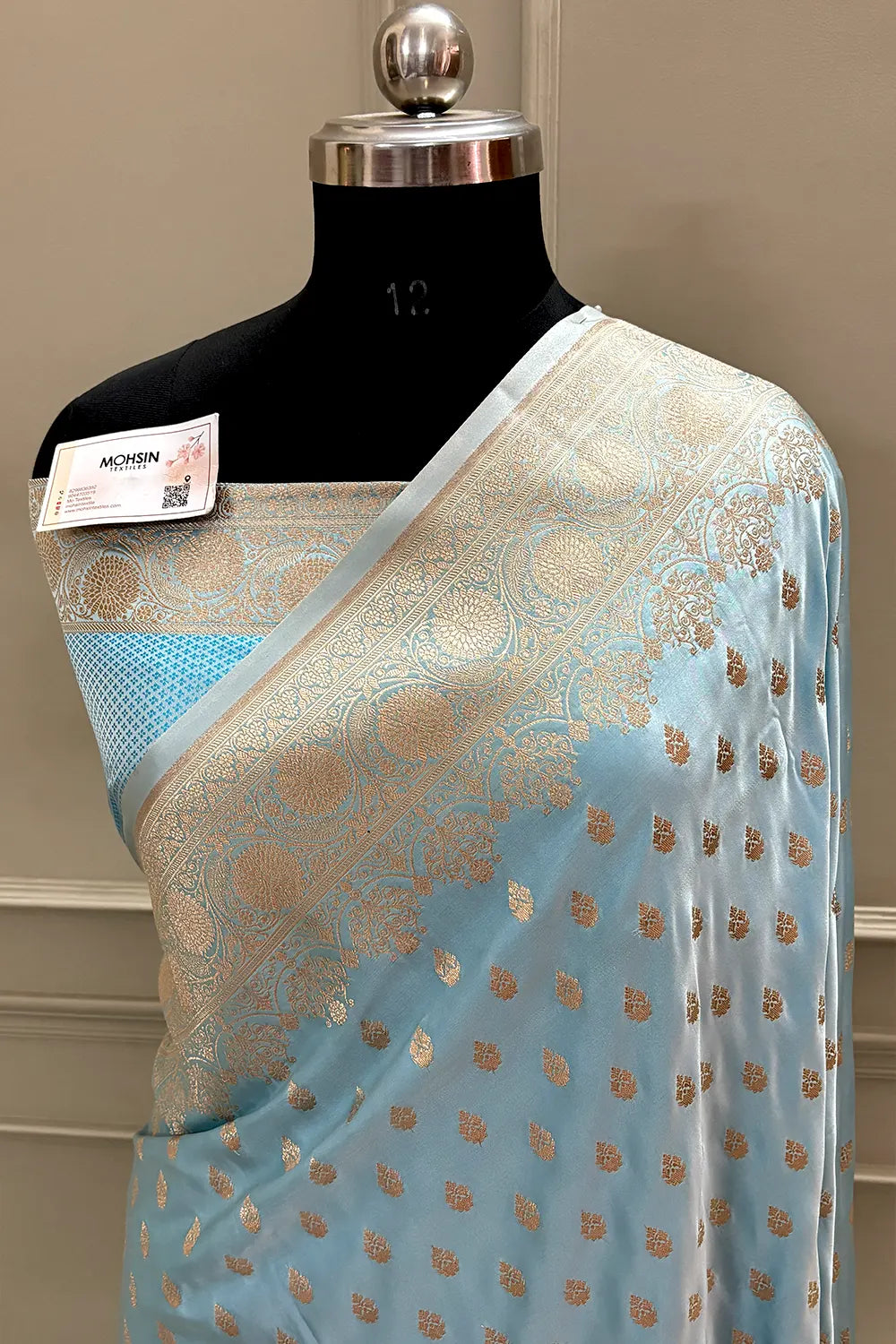Firozi Zari Katan Silk Banarasi Saree