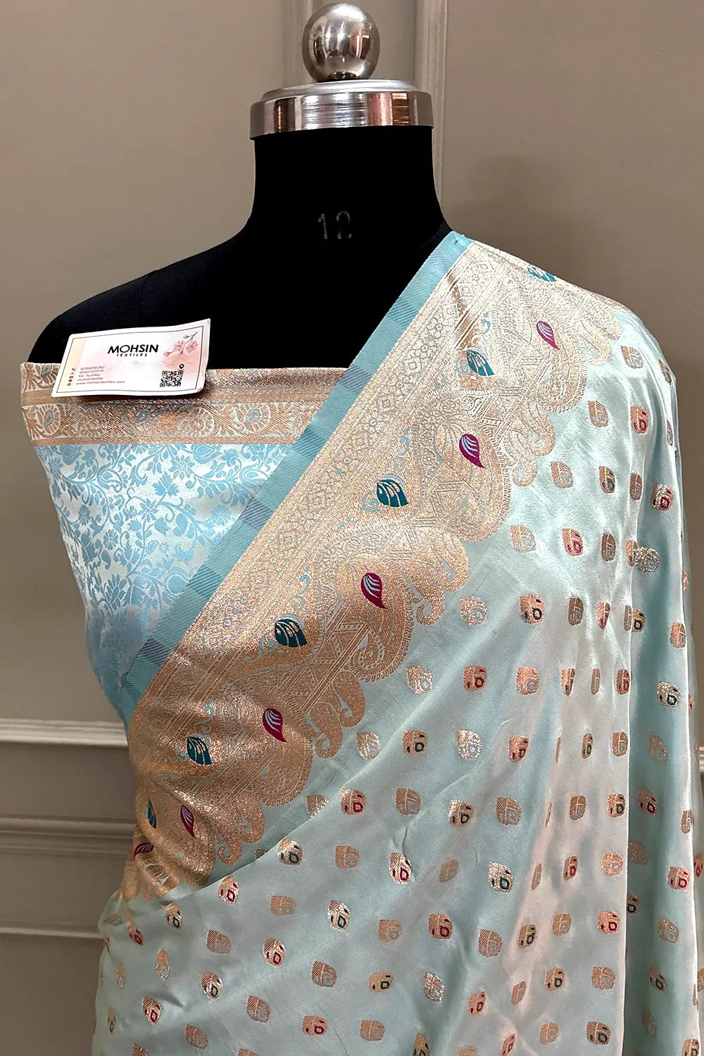 Firozi Zari Katan Silk Banarasi Saree