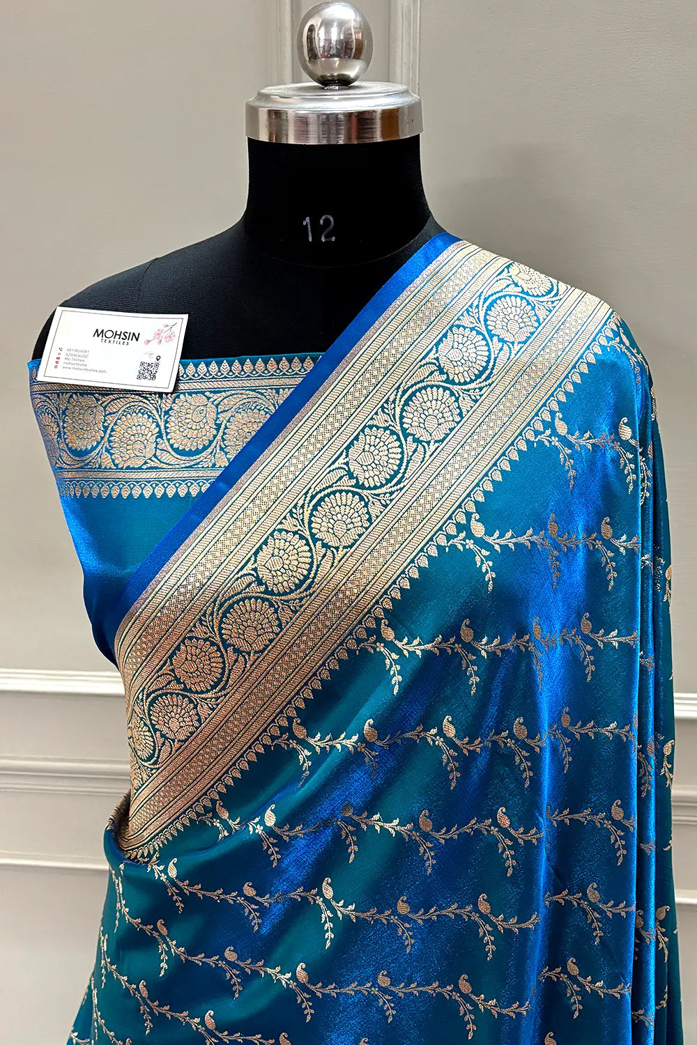 Firozi Zari Katan Silk Banarasi Saree