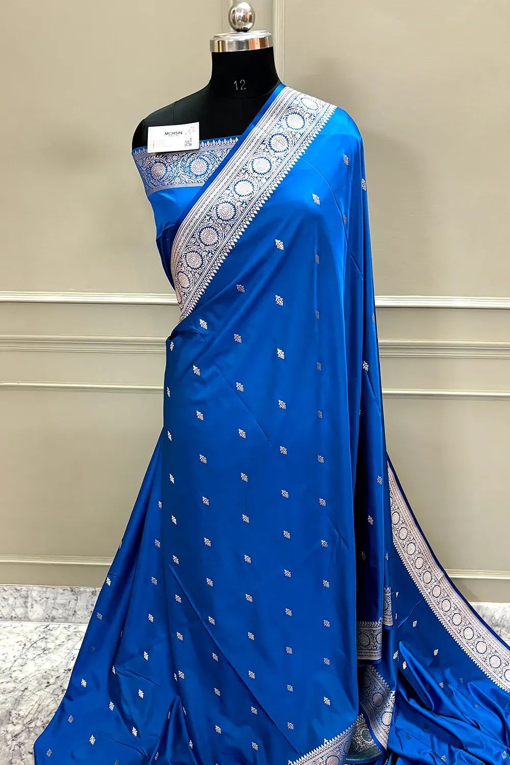 Firozi Zari Katan Silk Banarasi Saree