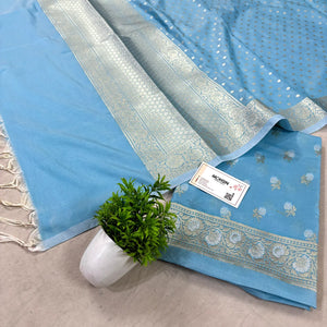 Firozi Zari Katan Silk Banarasi Suit