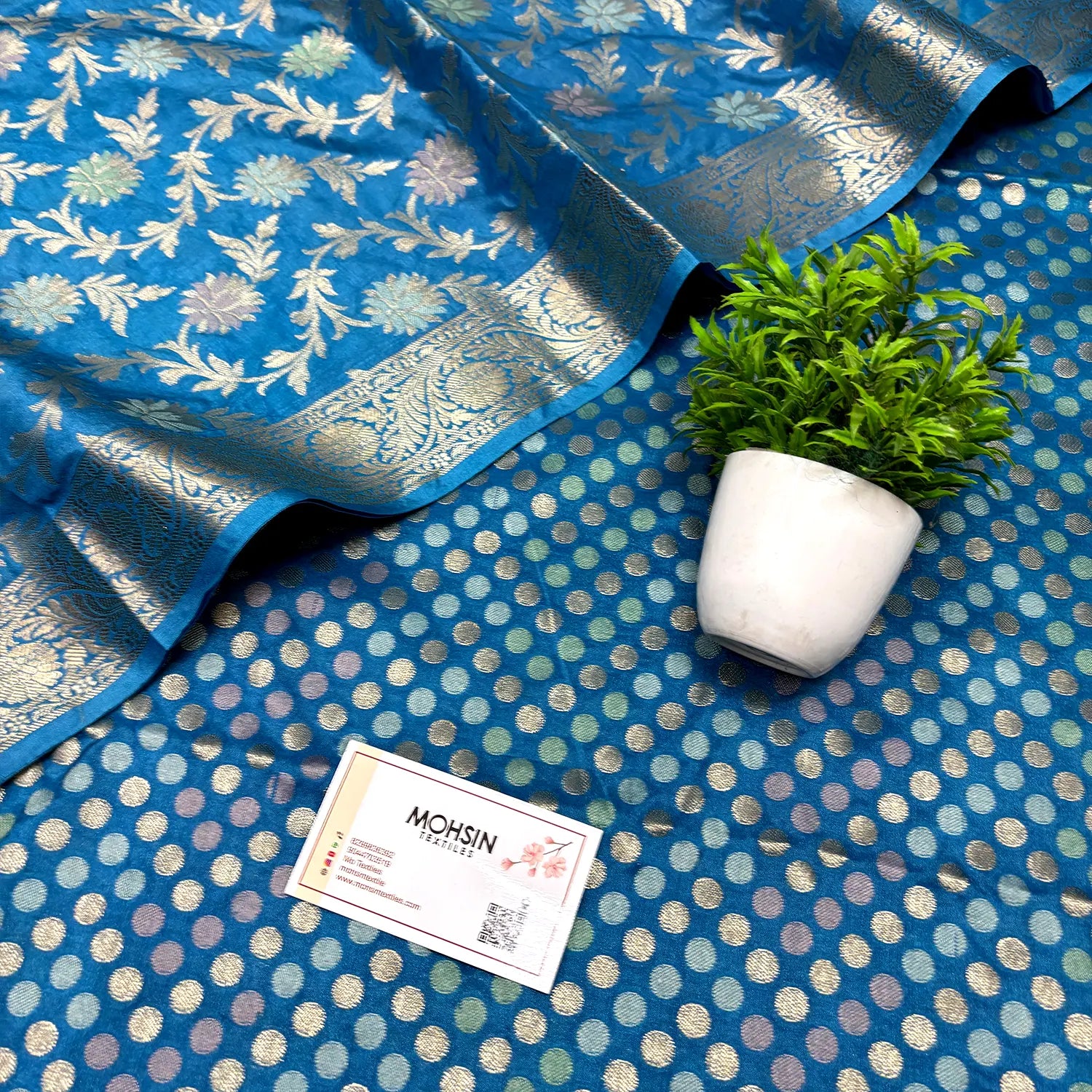 Firozi Zari Katan Silk Banarasi Suit