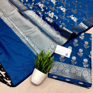 Firozi Zari Katan Silk Banarasi Suit