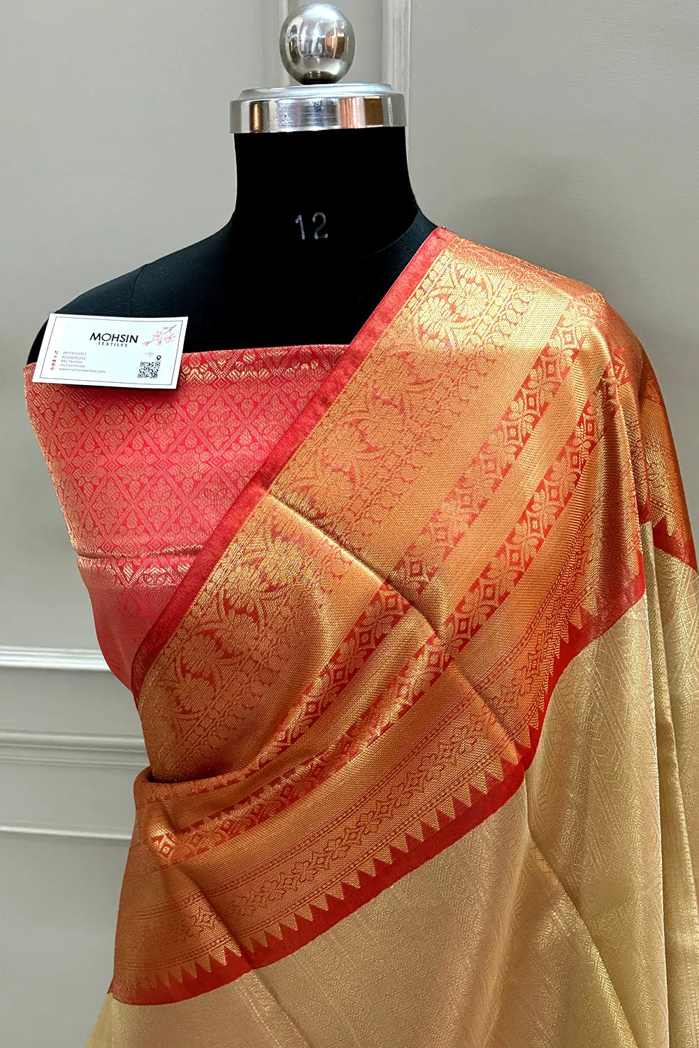 Gold and Red Tissue Silk Banarasi Saree