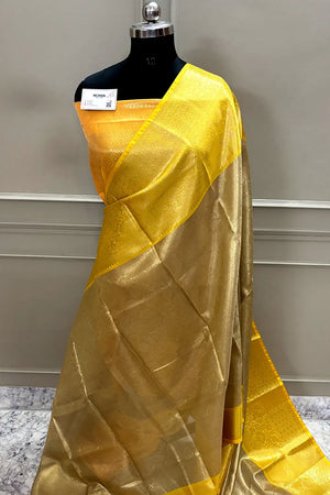 Gold and Yellow Tissue Silk Banarasi Saree