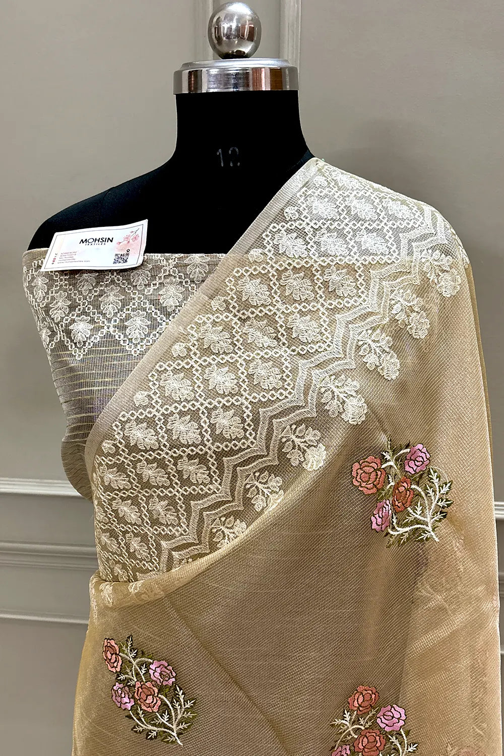 Gold Embroidery Tissue Silk Banarasi Saree