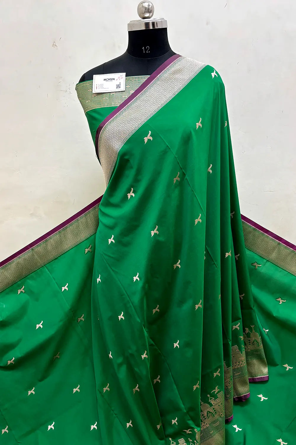 Green Ghat Katan Silk Banarasi Saree