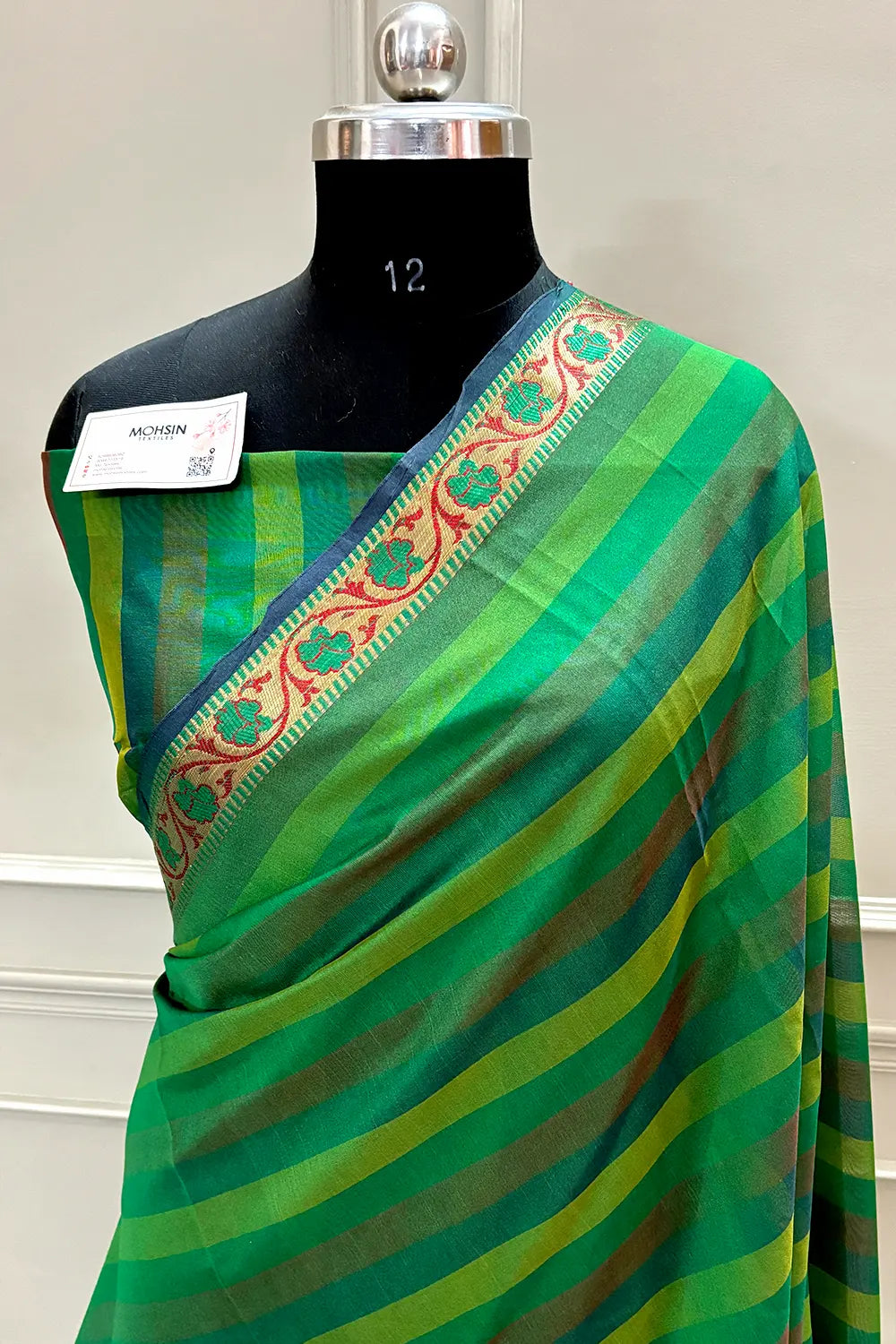 Green Plain Resham Silk Banarasi Saree