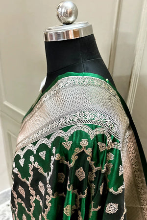 Green Rangkaat Zari Katan Silk Banarasi Saree