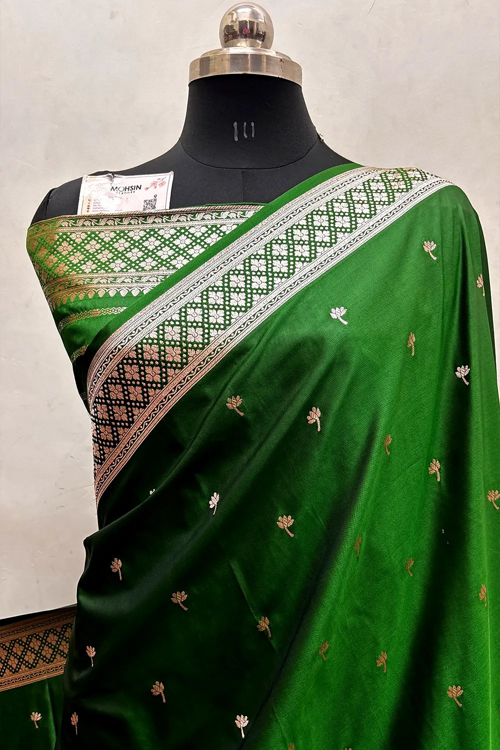 Green Vice City Beach Katan Silk Banarasi Saree