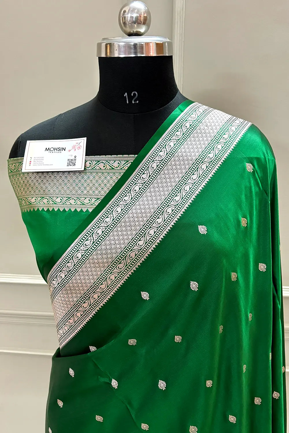 Green Wazir Buti Katan Silk Banarasi Saree