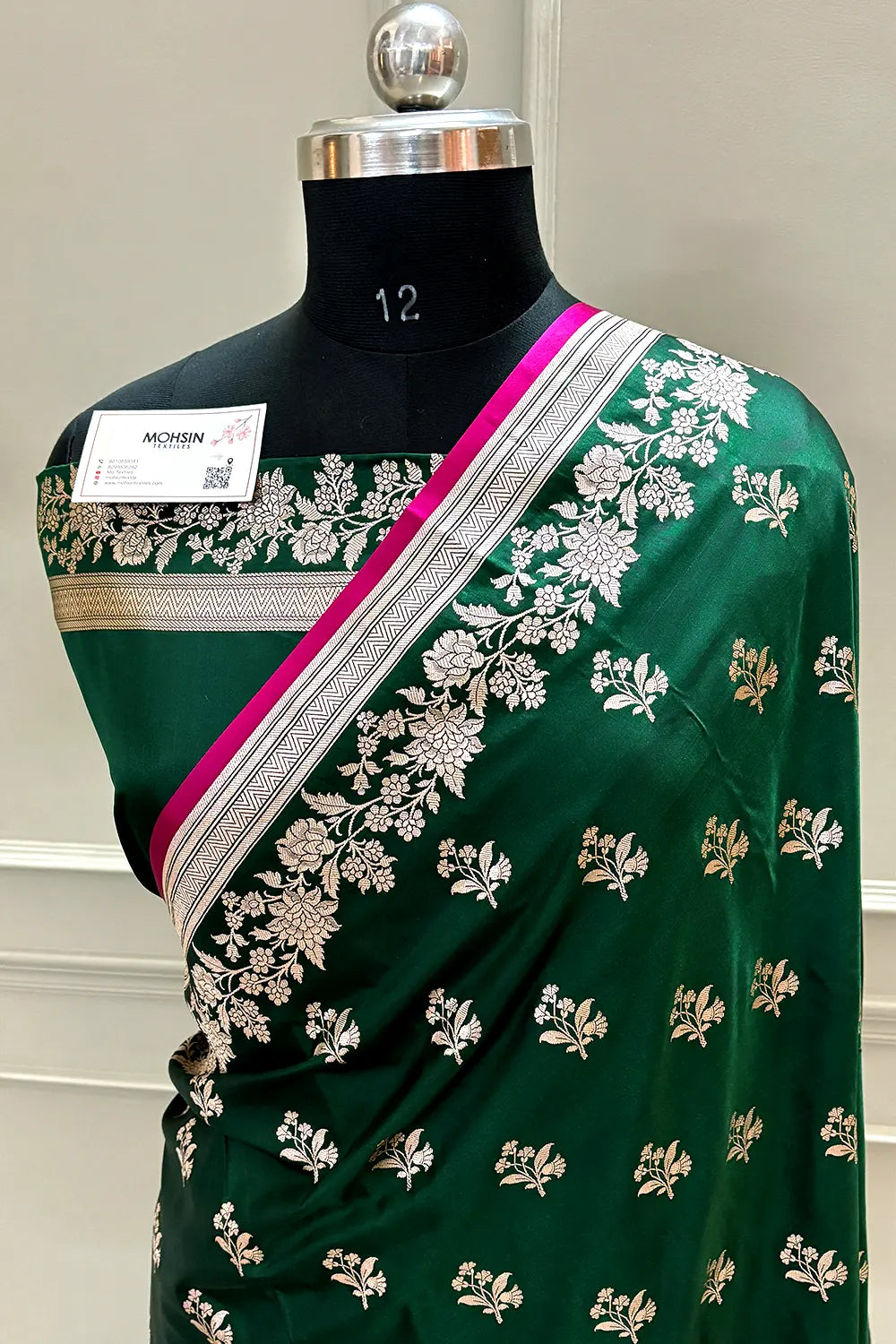 Green Zari Katan Silk Banarasi Saree
