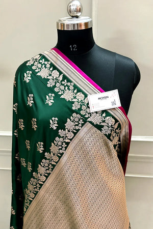 Green Zari Katan Silk Banarasi Saree