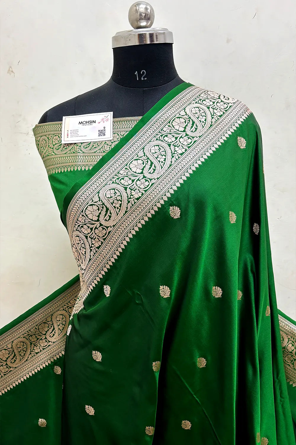 Green Zari Katan Silk Banarasi Saree