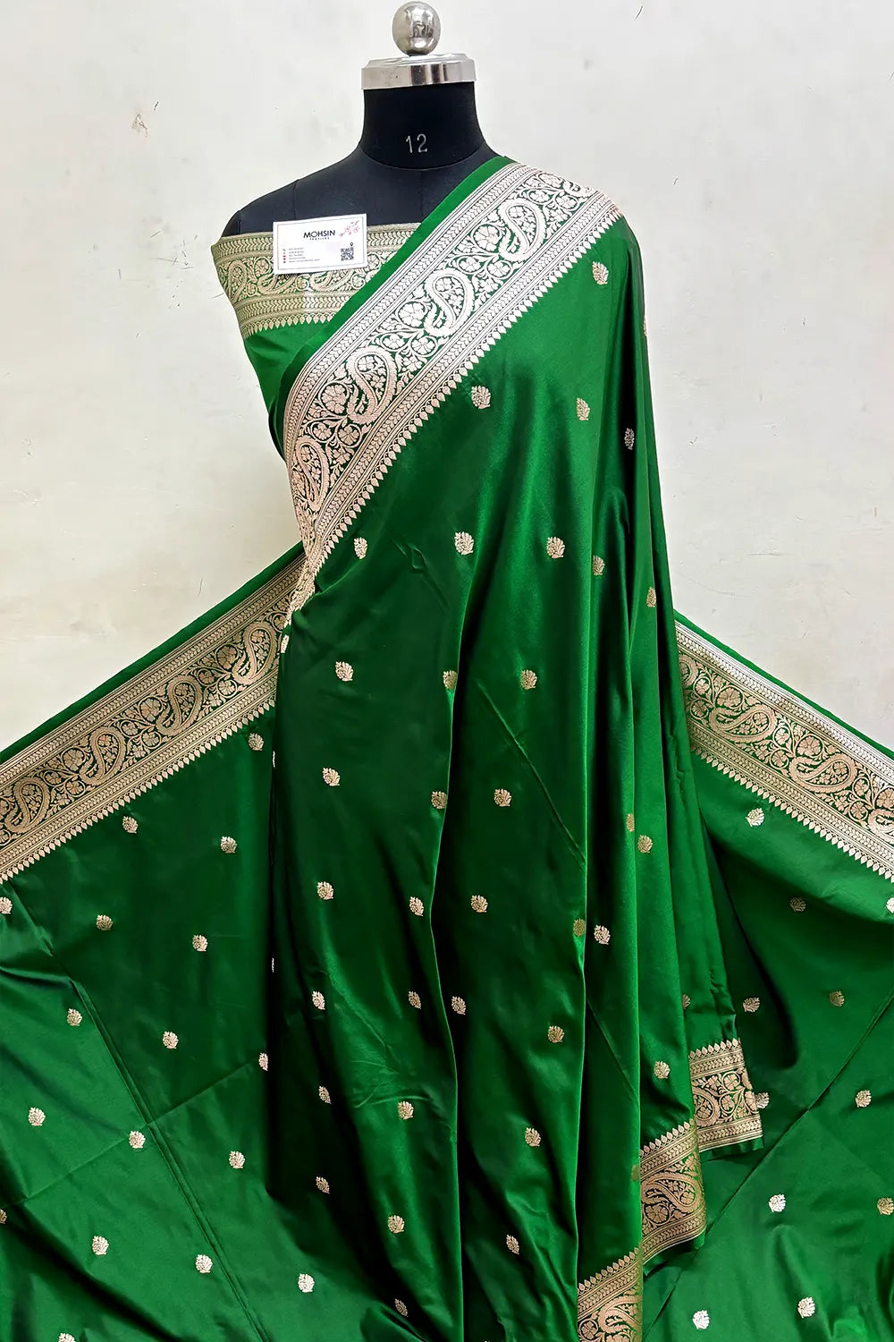 Green Zari Katan Silk Banarasi Saree