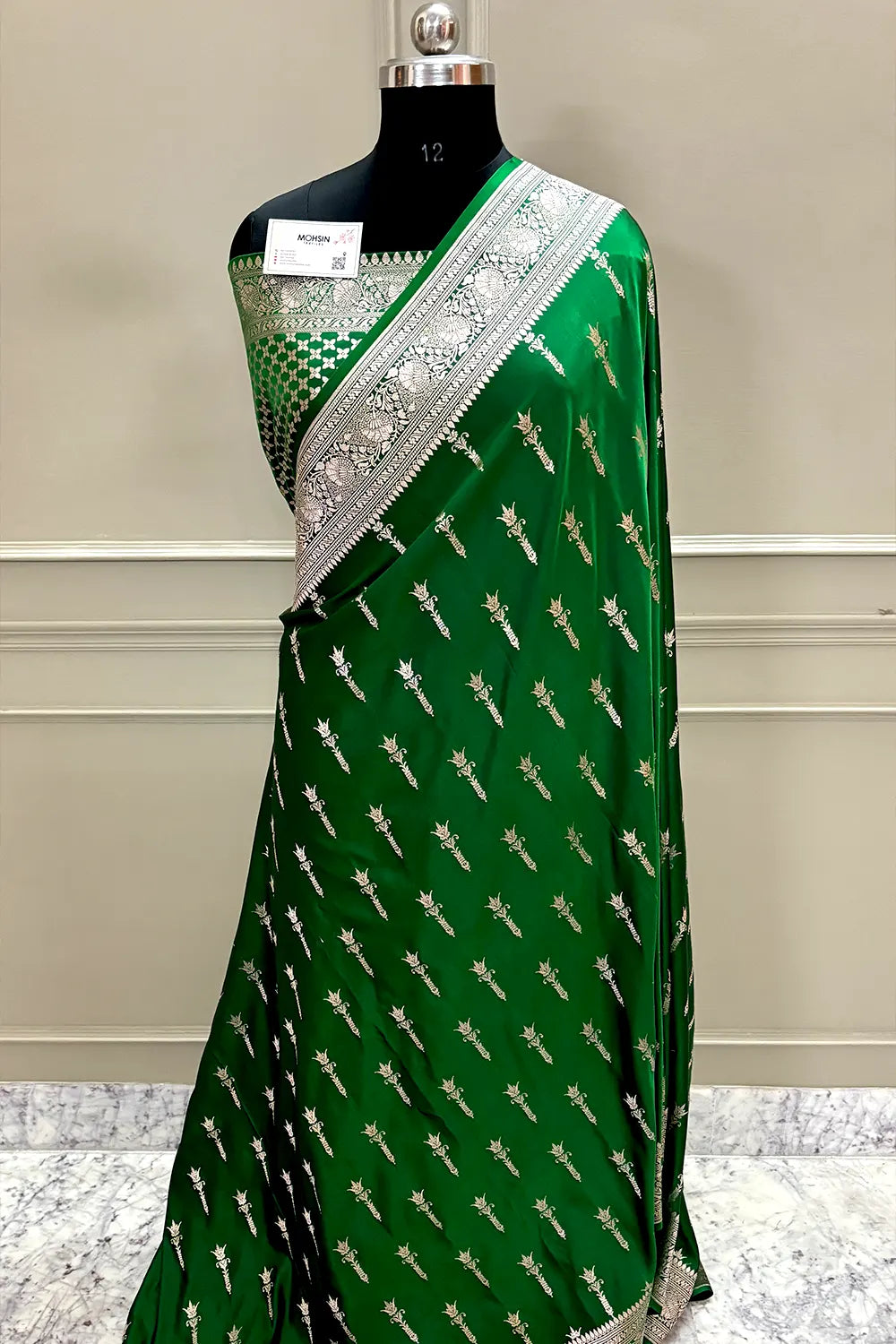 Green Zari Katan Silk Banarasi Saree