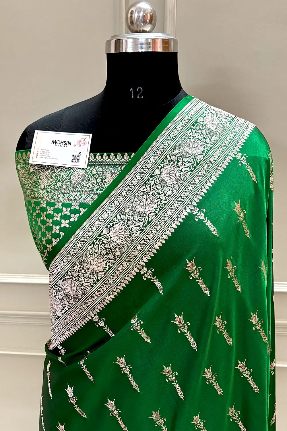 Green Zari Katan Silk Banarasi Saree