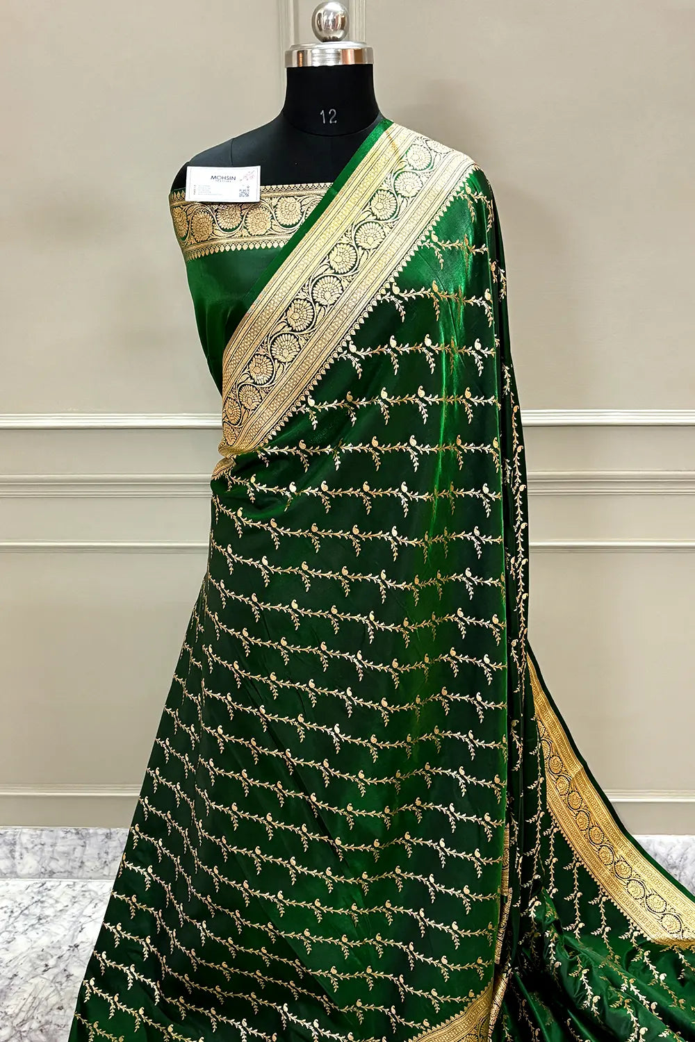 Green Zari Katan Silk Banarasi Saree