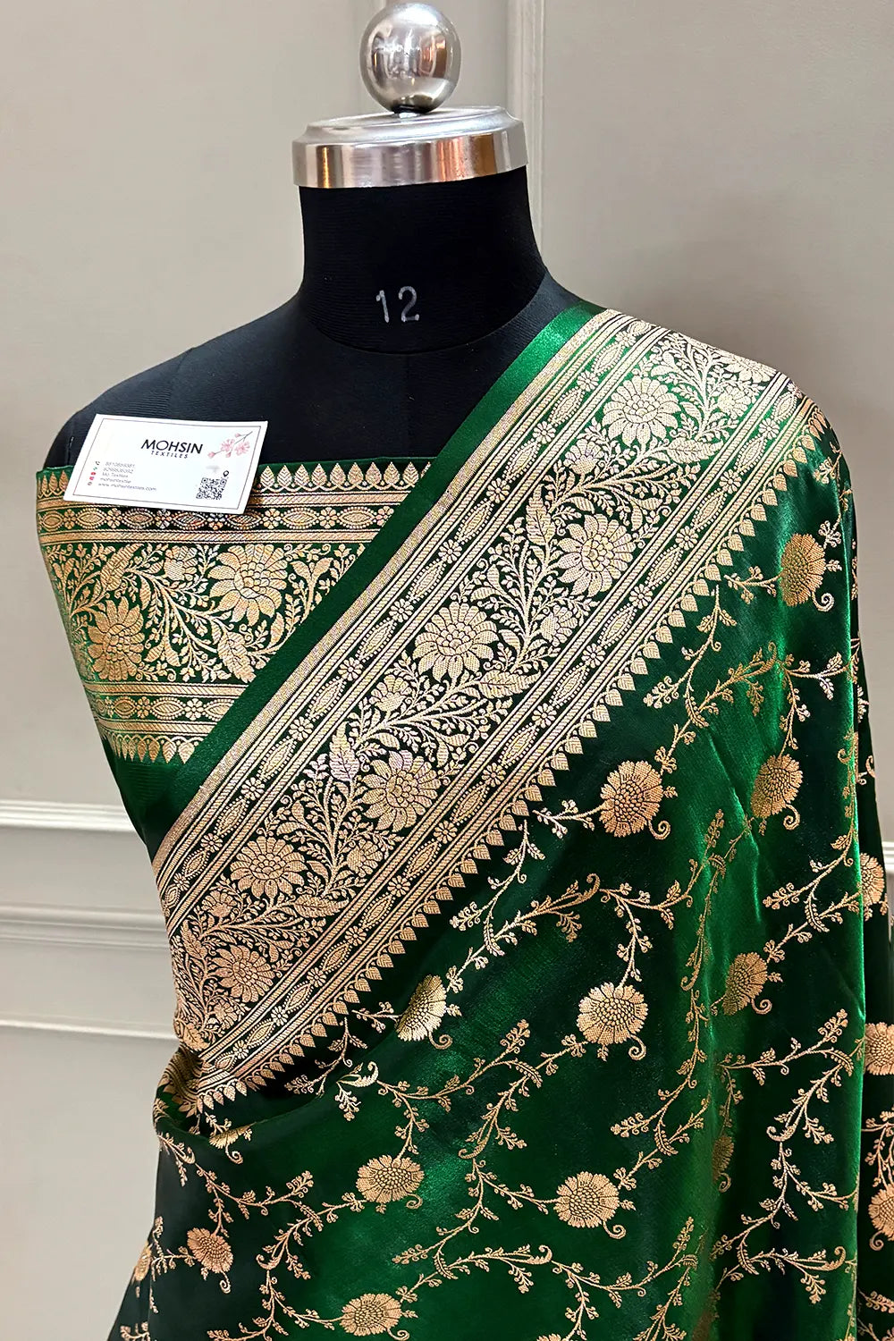 Green Zari Katan Silk Banarasi Saree