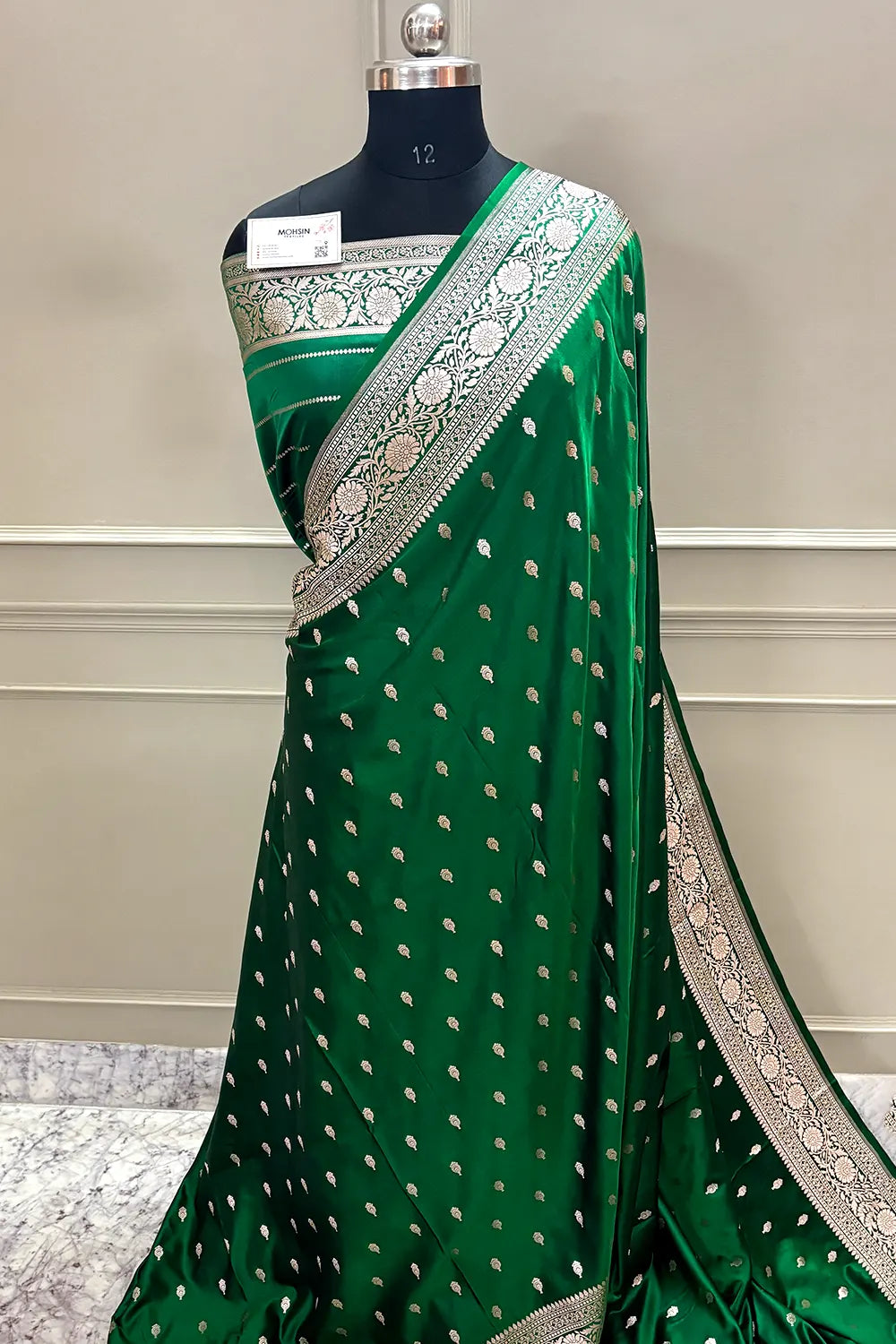 Green Zari Katan Silk Banarasi Saree