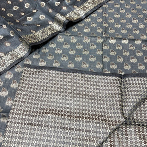 Grey Angoori Buti Cotton Silk Banarasi Suit