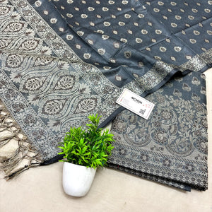 Grey Angoori Buti Cotton Silk Banarasi Suit