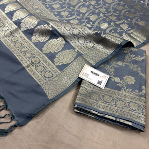 Grey Kashmiri Jaal Katan Silk Banarasi Suit