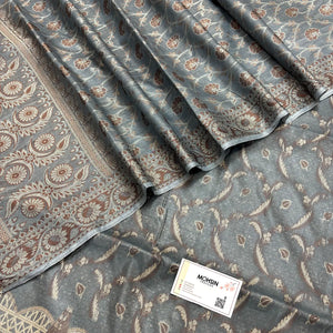 Grey Namo Ghat Cotton Silk Banarasi Suit