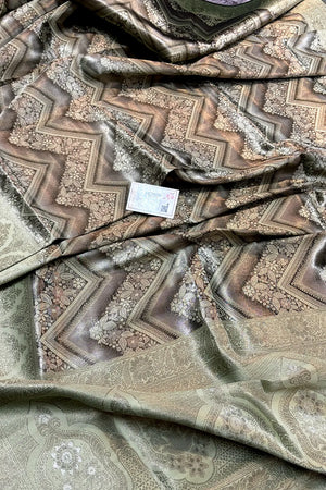 Grey Pashmina Tissue Silk Banarasi Saree